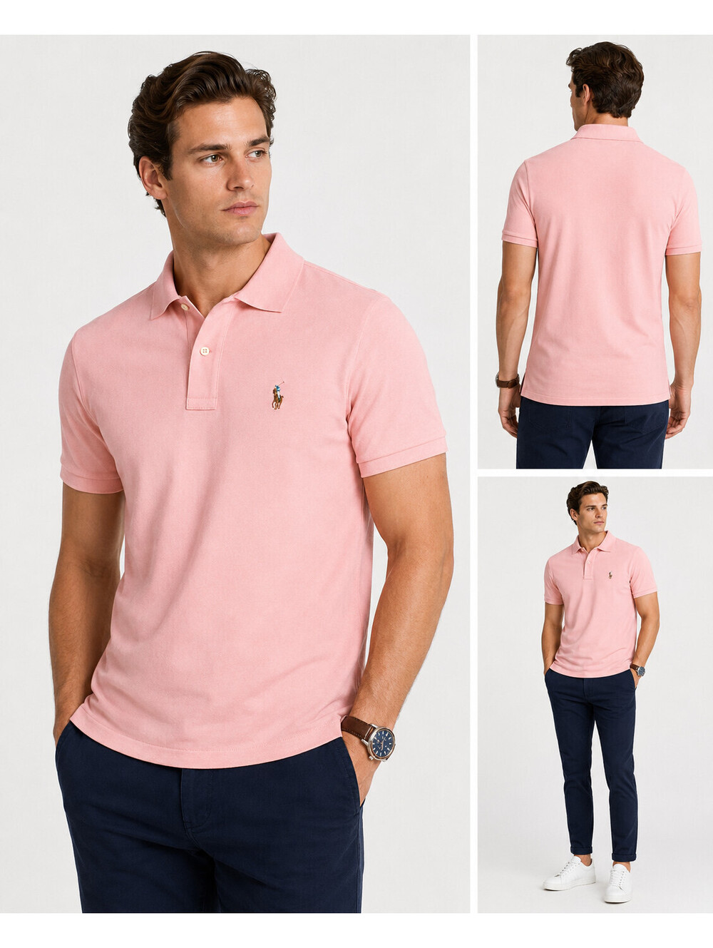 Polo Ralph Lauren Men’s XXL Custom Slim Fit Dusty Rose Polo Shirt Multi Pony NWT
